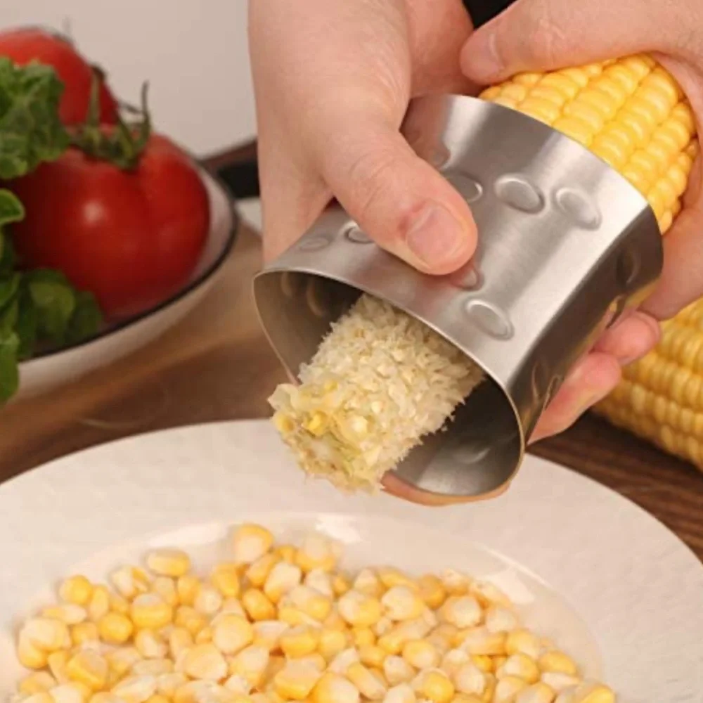2 Pcs Cob Corn Stripper, Stainless Steel Cob Corn Peeler with Serrated Blade